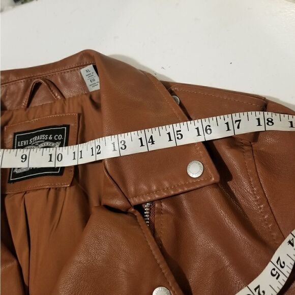 Levi’s Faux Moto Leather Jacket new with tags from Nordstrom XL Camel brown - Picture 3 of 13